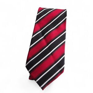 Donald J Trump Signature Collection Diagonal Stripe Silk Tie Red / Black / White